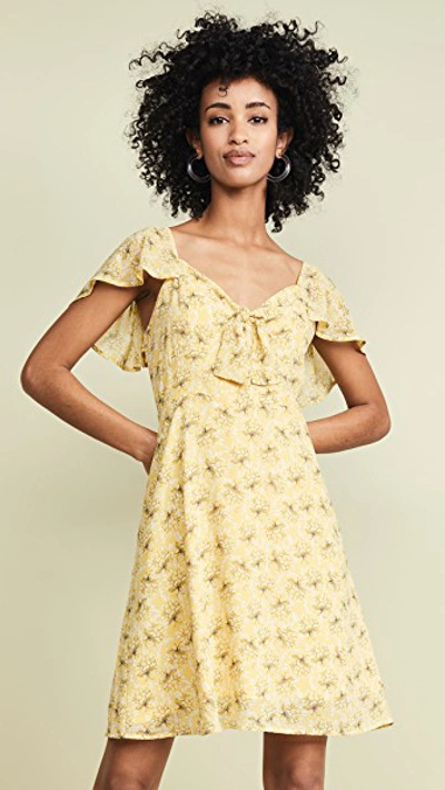 Shop Line & Dot Jamie Mini Dress In Custard Yellow