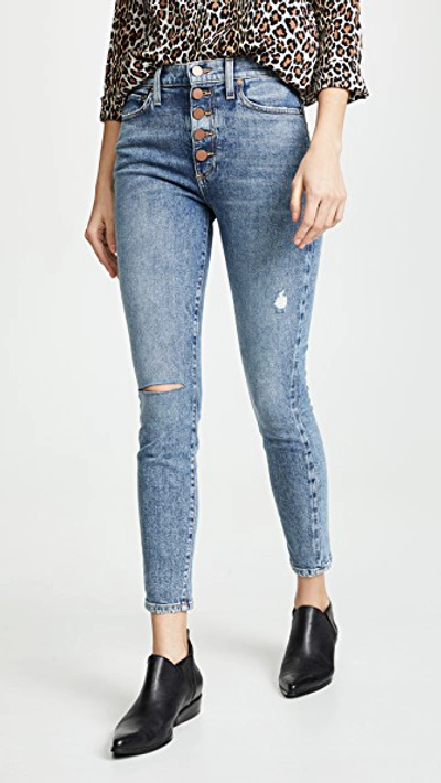 Shop Alice And Olivia Good High Rise Exposed Button Jeans In Tried & True