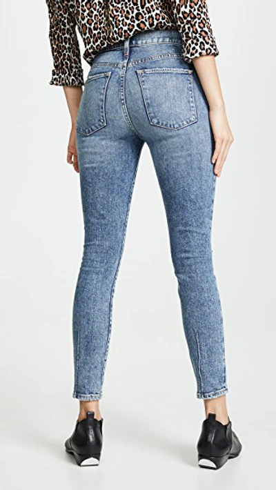 Shop Alice And Olivia Good High Rise Exposed Button Jeans In Tried & True