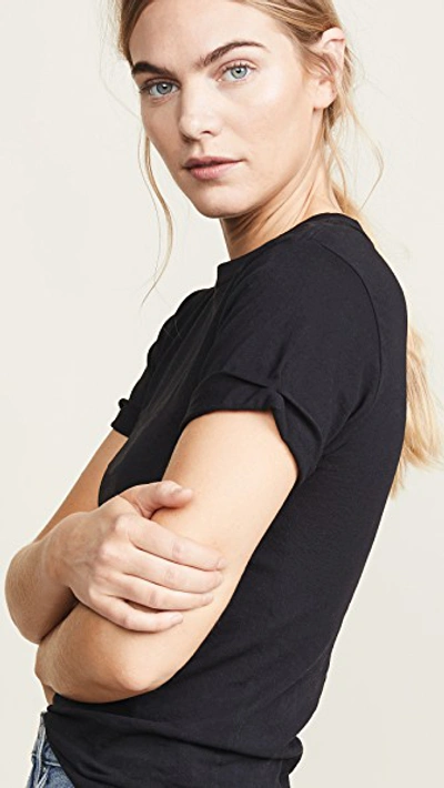 Shop Re/done Rolled Sleeve Tee In Black