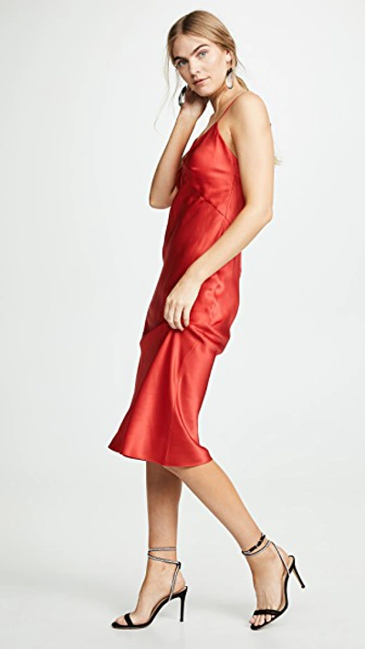 Shop Olivia Von Halle Issa Slip In Scarlet