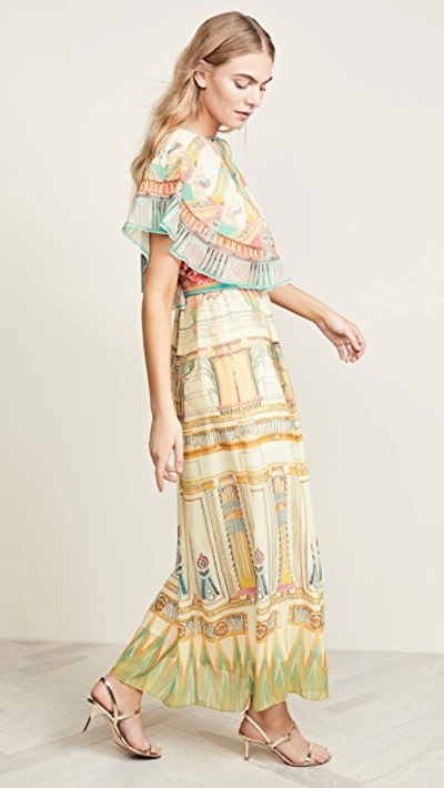 Shop Temperley London Athena Kaftan In Powder Blue Mix