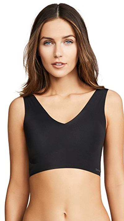 Shop Calvin Klein Underwear Lightly Lined V Neck Bralette Black