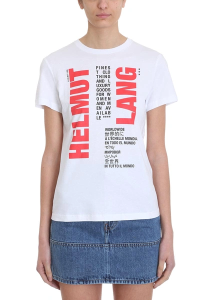 Shop Helmut Lang Worldwide Print T-shirt In White