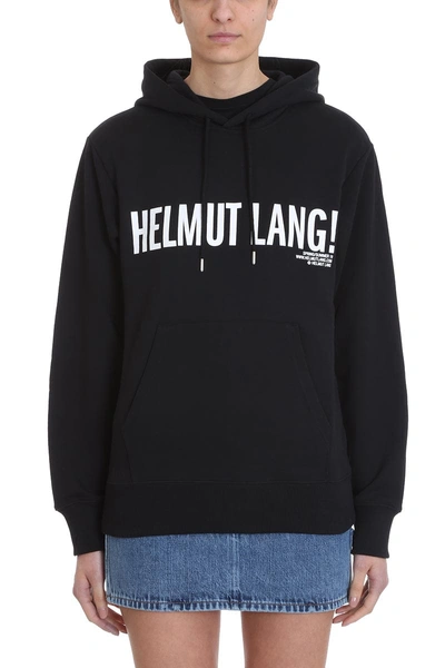 Shop Helmut Lang Exclamation Black Logo Hoodie Sweatshirt