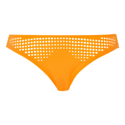 Shop Vilebrequin Women Swimwear - Women Midi Brief Bikini Bottom Pois Lazer Cut - Swimwear - Frise In Orange