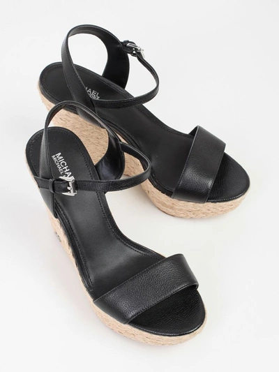 Shop Michael Michael Kors Jill Wedge Sandals In Black