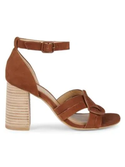 Shop Splendid Leather Ankle Strap Sandals In Chestnut
