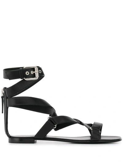 Shop Giuseppe Zanotti Lyda Flat Sandals - Black