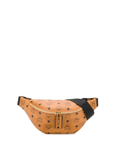 Shop Mcm Monogram Belt Bag - Brown
