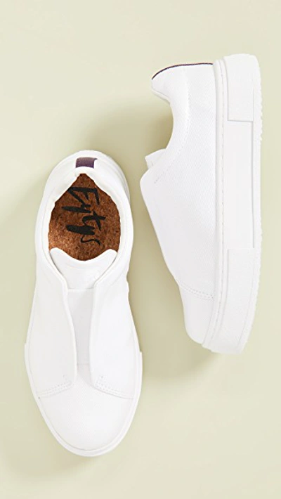Shop Eytys Doja S-o Coated Sneakers In White