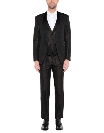 Shop Dolce & Gabbana Suits In Dark Brown