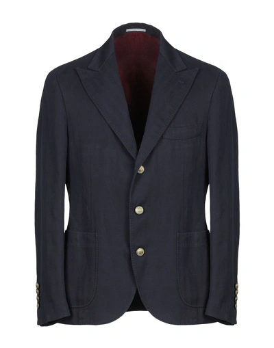 Shop Brunello Cucinelli Blazer In Dark Blue