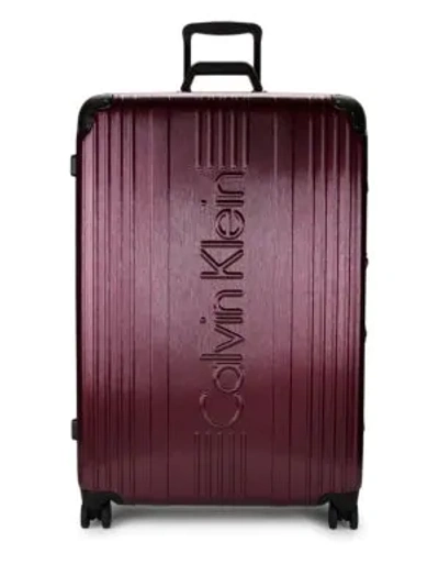 Shop Calvin Klein 31-inch Spinner Suitcase In Burgundy