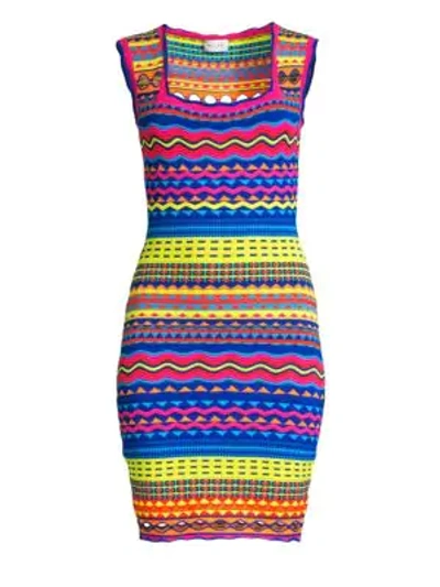 Shop Milly Technicolor Mini Dress In Rainbow Multi
