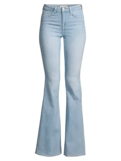 Shop L Agence Bell High-rise Flare Jeans In Blue Cloud