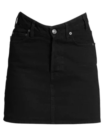 Shop Balenciaga V-waist Denim Mini Skirt In Noir