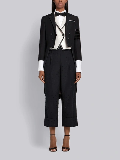 Shop Thom Browne Bugle Bead 4-bar Tailcoat In Black