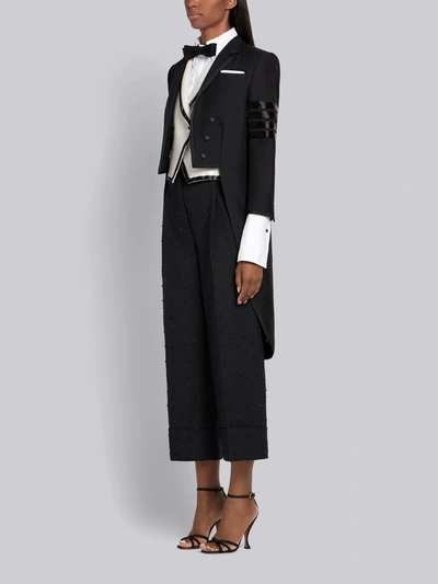 Shop Thom Browne Bugle Bead 4-bar Tailcoat In Black