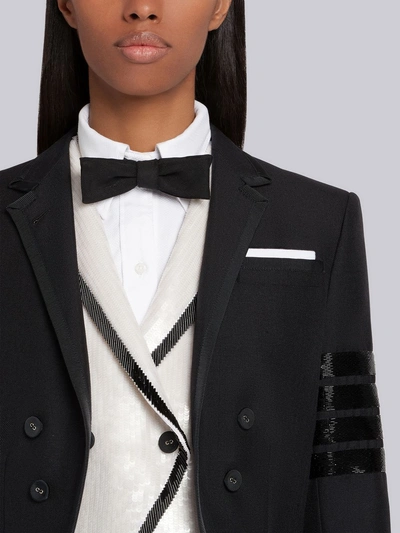 Shop Thom Browne Bugle Bead 4-bar Tailcoat In Black