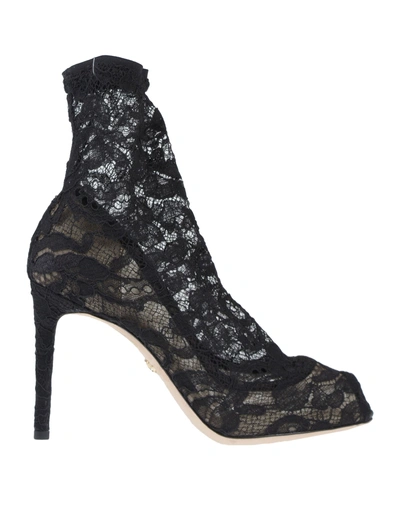 Shop Dolce & Gabbana Woman Ankle Boots Black Size 6 Textile Fibers