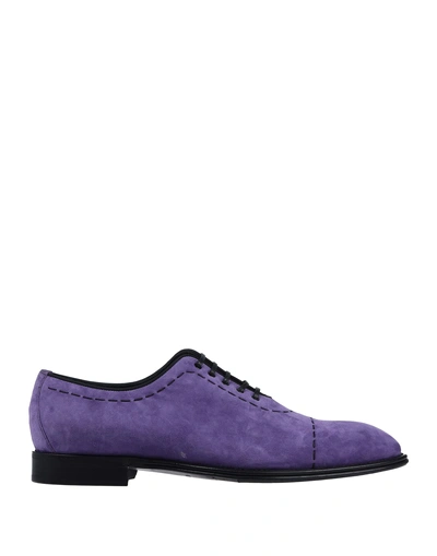 Shop Dolce & Gabbana Lace-up Shoes In Purple