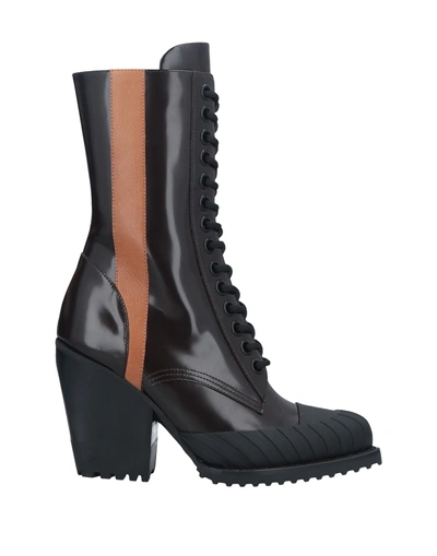 Shop Chloé Ankle Boot In Dark Brown