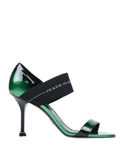 Shop Prada Sandals In Green