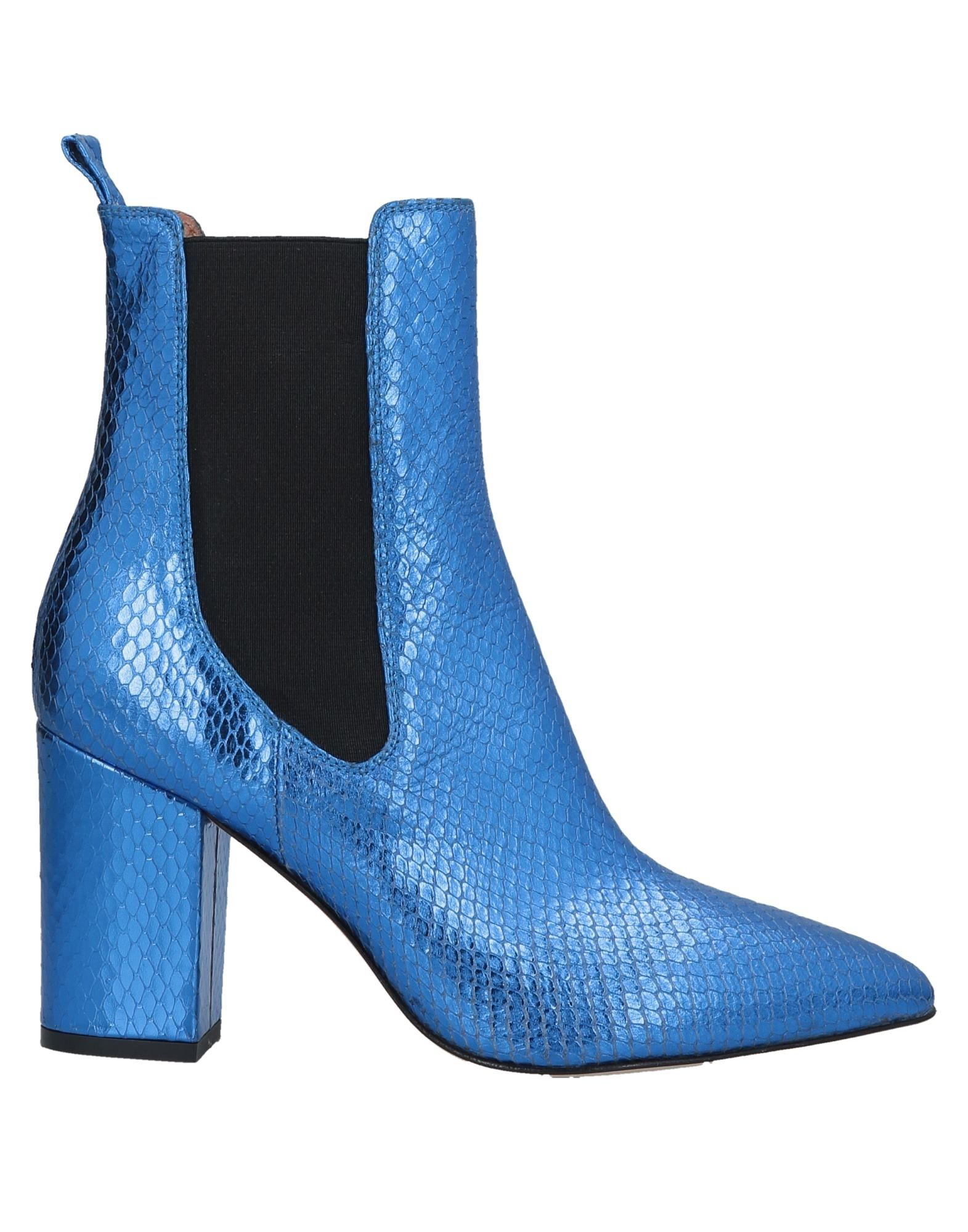 bright blue ankle boots