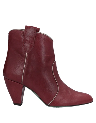 Shop Paola D'arcano Ankle Boots In Brick Red