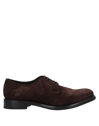 Shop Ortigni Lace-up Shoes In Dark Brown