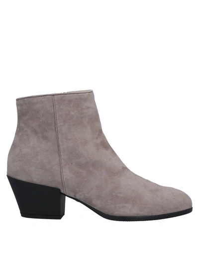 Shop Hogan Woman Ankle Boots Grey Size 6 Soft Leather