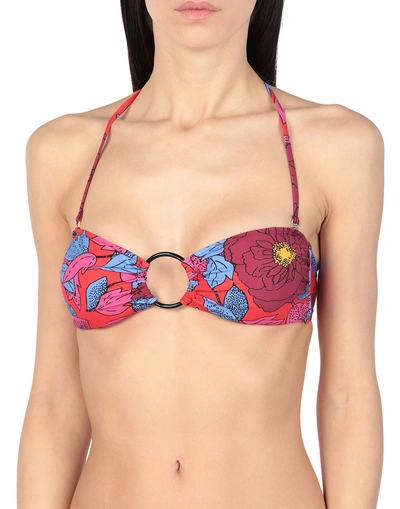 Shop Diane Von Furstenberg Bikini Tops In Red