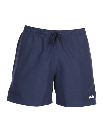 Shop Fila Swim Trunks In Dark Blue