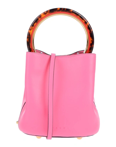 Shop Marni Woman Handbag Fuchsia Size - Soft Leather, Plastic, Metal In Pink