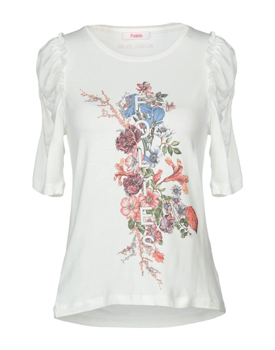 Shop Blugirl Folies Blugirl Blumarine Woman T-shirt Ivory Size 4 Viscose, Elastane In White