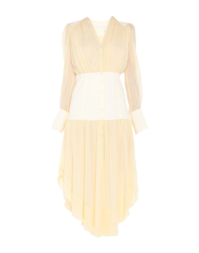 Shop Chloé Midi Dress In Beige