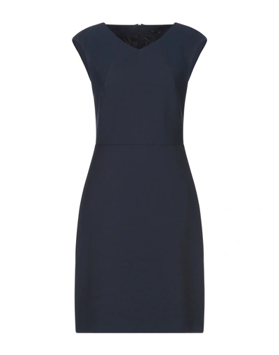 Shop Peserico Woman Mini Dress Midnight Blue Size 6 Polyester, Viscose, Cotton, Elastane