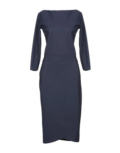 Shop Chiara Boni La Petite Robe Woman Midi Dress Midnight Blue Size 4 Polyamide, Elastane
