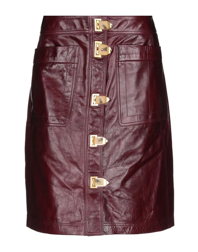 Shop Tory Burch Knee Length Skirt In Maroon