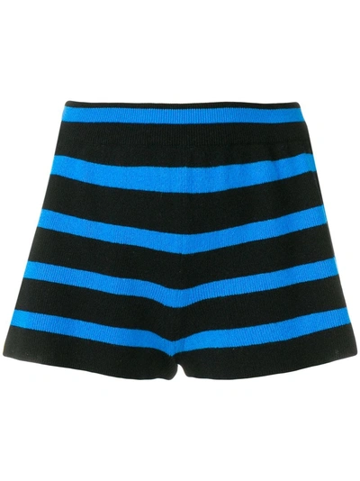 Shop Barrie Striped Knit Shorts - Black