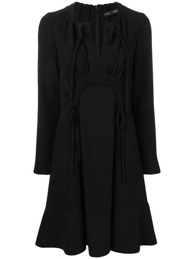 Shop Proenza Schouler Drawstring Split Neck Dress - Black