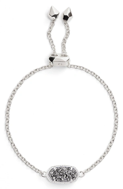 Shop Kendra Scott Elaina Bracelet In Platinum Drusy/ Silver