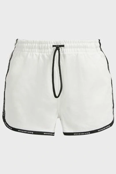 Shop Alexander Wang Cotton Jogger Shorts In White