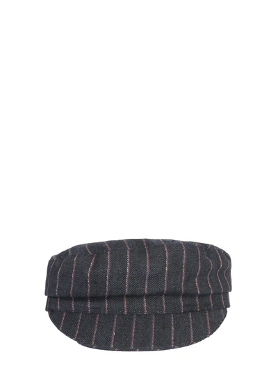 Shop Isabel Marant Evie Striped Hat In Black