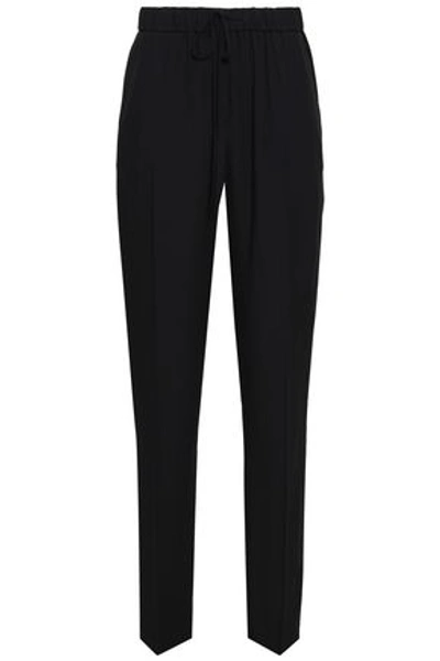 Shop Jil Sander Woman Crepe Straight-leg Pants Black