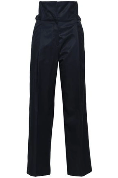 Shop Jil Sander Cotton-twill Wide-leg Pants In Midnight Blue