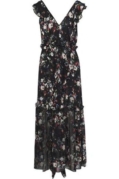 Shop Marissa Webb Woman Viola Ruffled Floral-print Silk-georgette Midi Dress Black