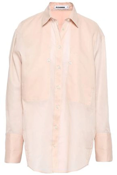 Shop Jil Sander Woman Cotton-organza Shirt Pastel Pink In Baby Pink
