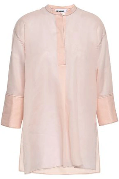 Shop Jil Sander Woman Cotton-organza Shirt Pastel Pink In Baby Pink
